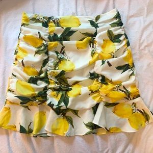 Lemon Print Mini Skirt